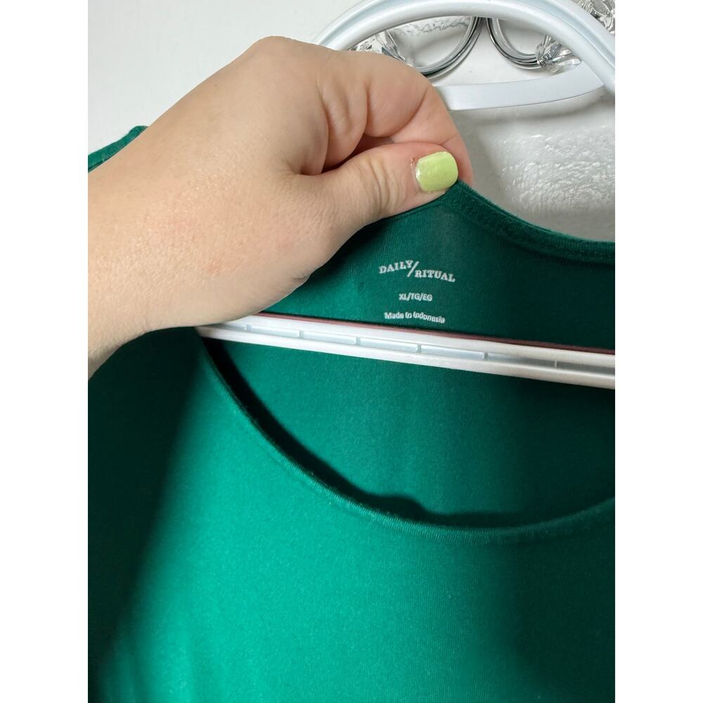 Daily Ritual Green Jersey Knit Sleeveless Tank Midi Dress Women's XL - Picture 3 of 5